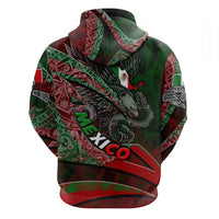 Mexico Aztec Eagle Flag Zip Hoodie Tribal Warrior Art