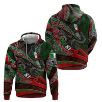 Mexico Aztec Eagle Flag Zip Hoodie Tribal Warrior Art