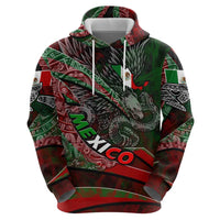 Mexico Aztec Eagle Flag Zip Hoodie Tribal Warrior Art