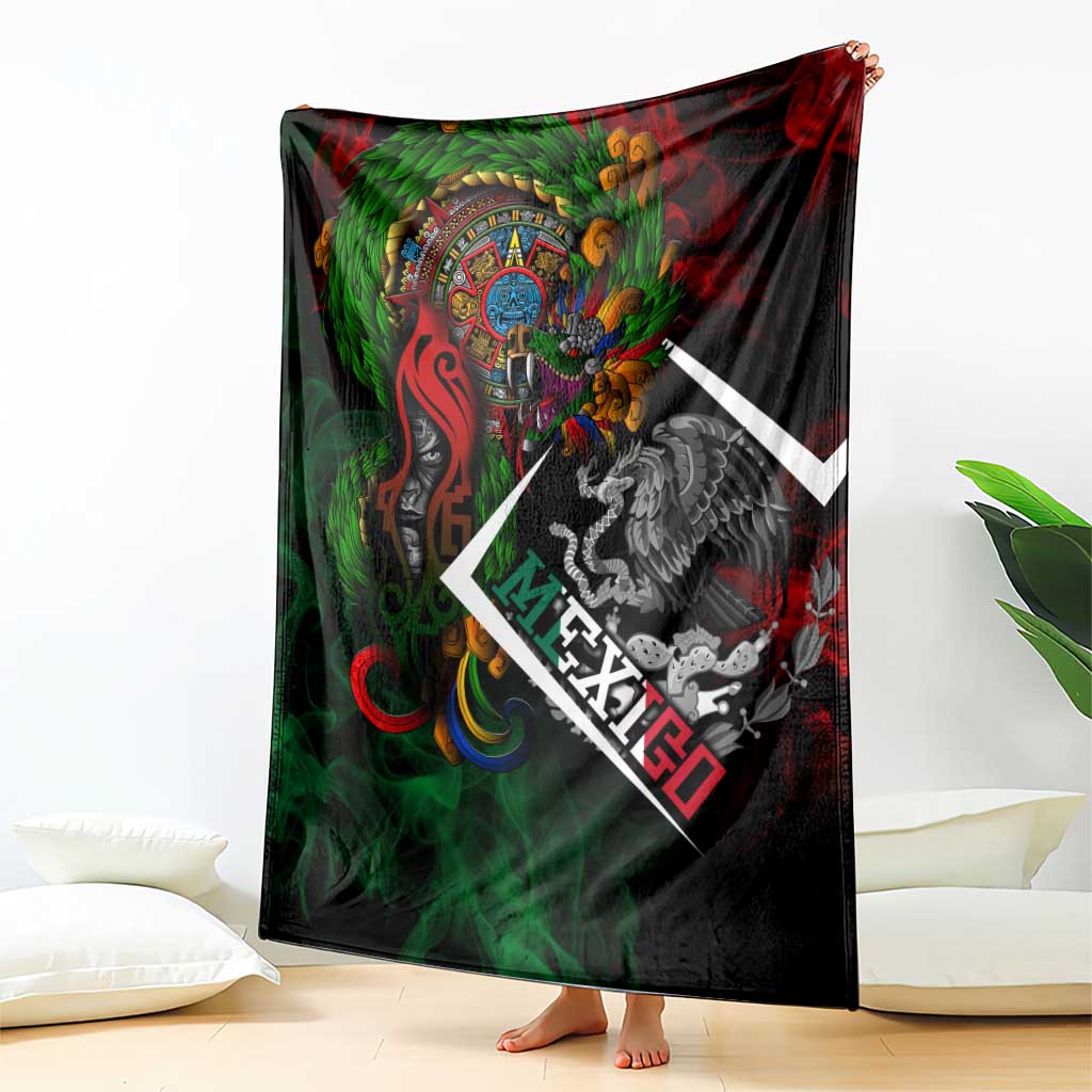 Mexico Quetzalcoatl Aztec Calendar Blanket Tribal Warrior Art with Eagle and Serpent
