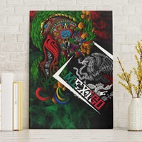 Mexico Quetzalcoatl Aztec Calendar Canvas Wall Art Tribal Warrior Art with Eagle and Serpent