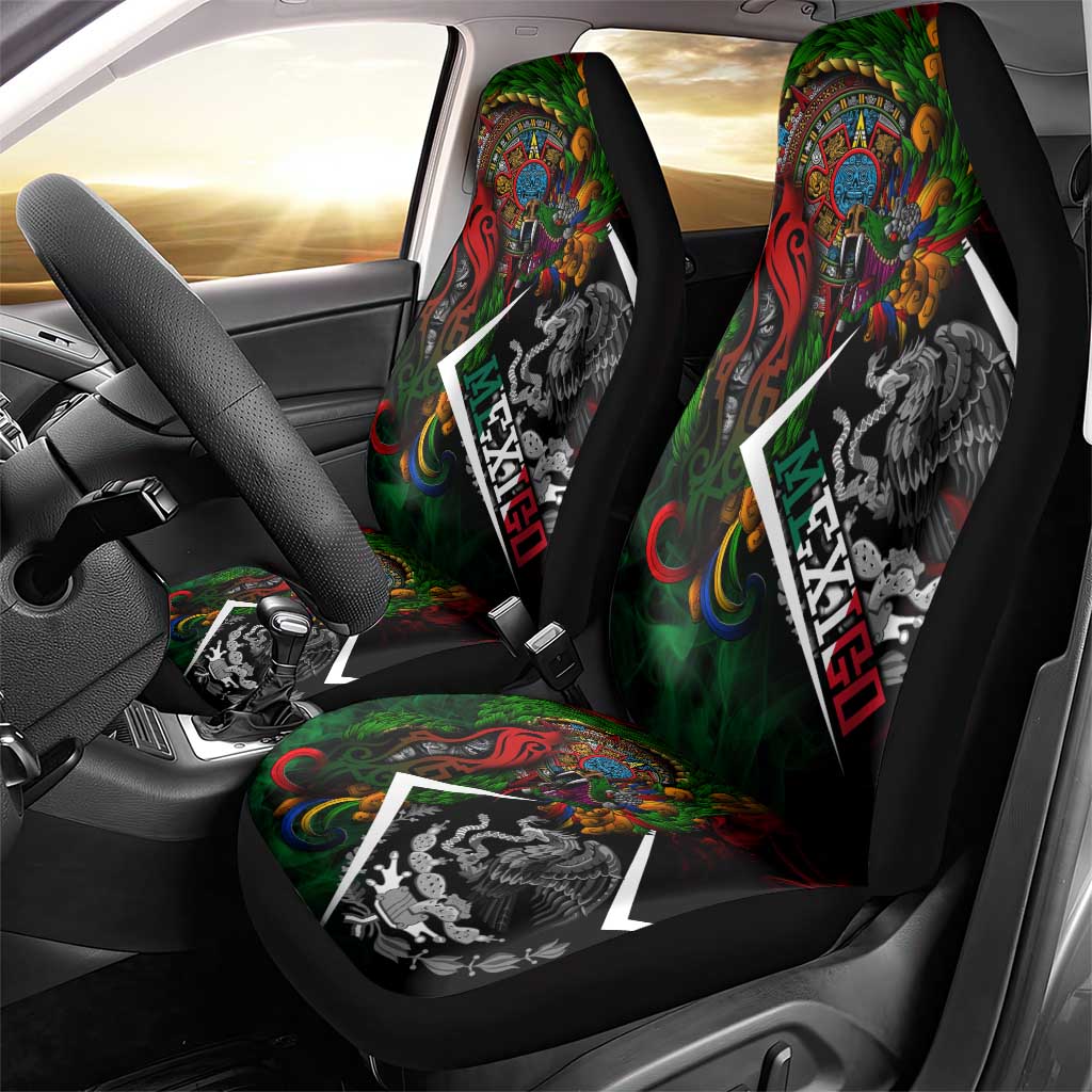 Mexico Quetzalcoatl Aztec Calendar Car Seat Cover Tribal Warrior Art with Eagle and Serpent