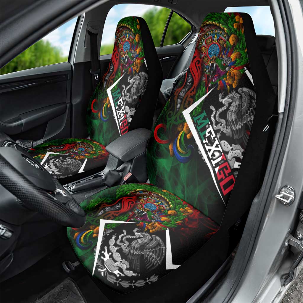Mexico Quetzalcoatl Aztec Calendar Car Seat Cover Tribal Warrior Art with Eagle and Serpent