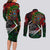 Mexico Quetzalcoatl Aztec Calendar Couples Matching Long Sleeve Bodycon Dress and Long Sleeve Button Shirt Tribal Warrior Art with Eagle and Serpent