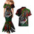 Mexico Quetzalcoatl Aztec Calendar Couples Matching Mermaid Dress and Hawaiian Shirt Tribal Warrior Art with Eagle and Serpent