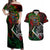 Mexico Quetzalcoatl Aztec Calendar Couples Matching Off Shoulder Maxi Dress and Hawaiian Shirt Tribal Warrior Art with Eagle and Serpent