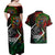 Mexico Quetzalcoatl Aztec Calendar Couples Matching Off Shoulder Maxi Dress and Hawaiian Shirt Tribal Warrior Art with Eagle and Serpent