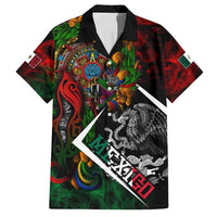 Mexico Quetzalcoatl Aztec Calendar Family Matching Long Sleeve Bodycon Dress and Hawaiian Shirt Tribal Warrior Art with Eagle and Serpent