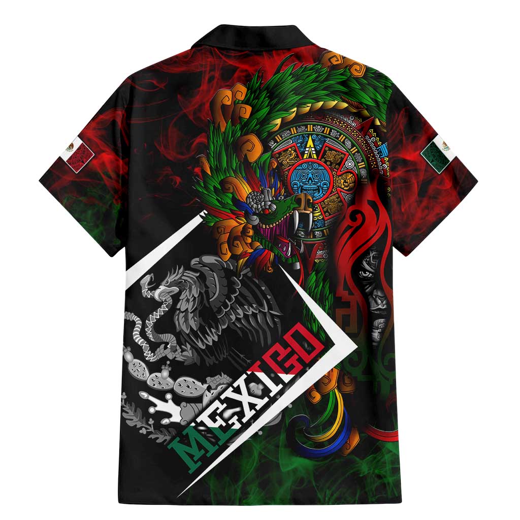 Mexico Quetzalcoatl Aztec Calendar Family Matching Mermaid Dress and Hawaiian Shirt Tribal Warrior Art with Eagle and Serpent