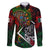 Mexico Quetzalcoatl Aztec Calendar Family Matching Off The Shoulder Long Sleeve Dress and Hawaiian Shirt Tribal Warrior Art with Eagle and Serpent