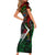 Mexico Quetzalcoatl Aztec Calendar Family Matching Short Sleeve Bodycon Dress and Hawaiian Shirt Tribal Warrior Art with Eagle and Serpent