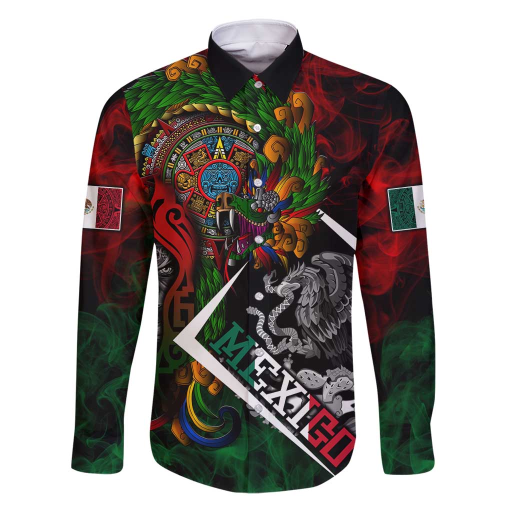 Mexico Quetzalcoatl Aztec Calendar Family Matching Tank Maxi Dress and Hawaiian Shirt Tribal Warrior Art with Eagle and Serpent