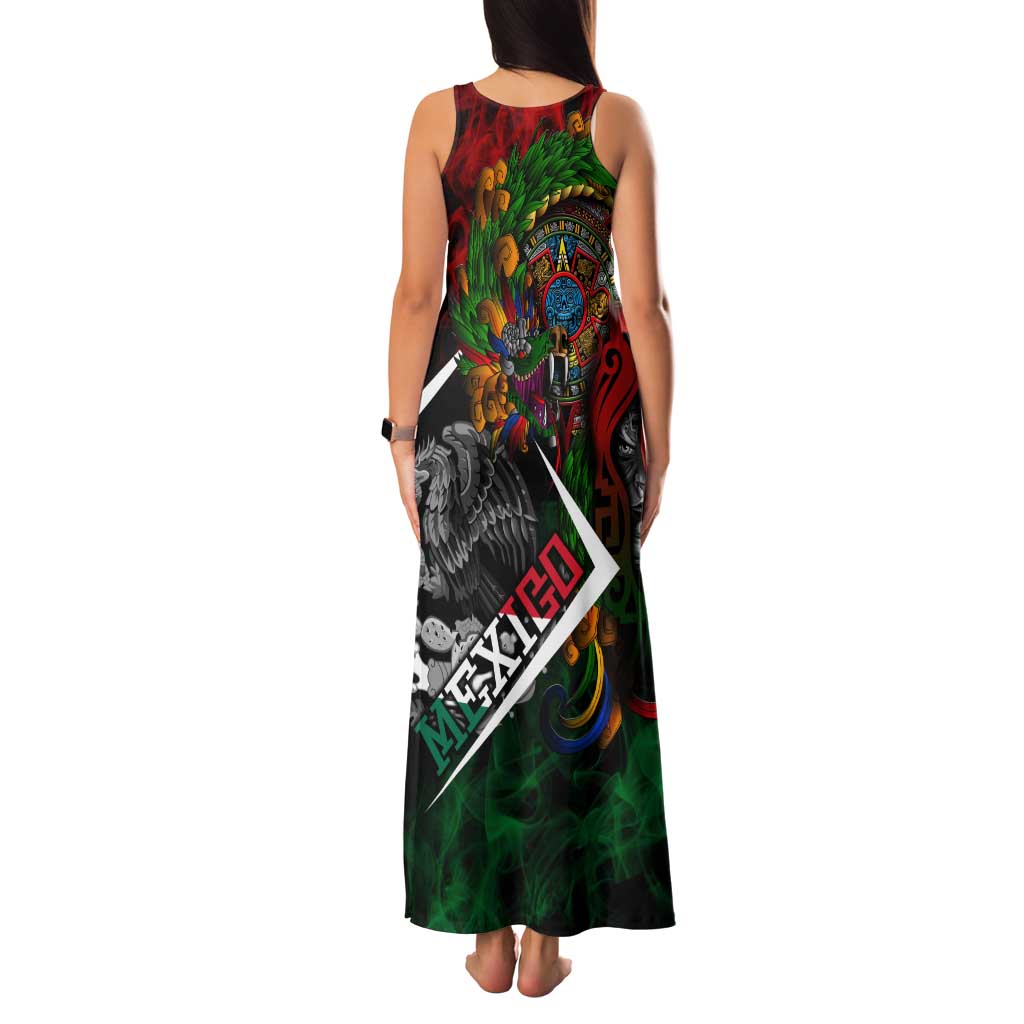 Mexico Quetzalcoatl Aztec Calendar Family Matching Tank Maxi Dress and Hawaiian Shirt Tribal Warrior Art with Eagle and Serpent