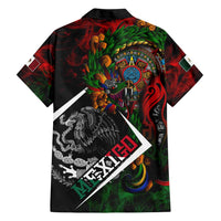 Mexico Quetzalcoatl Aztec Calendar Hawaiian Shirt Tribal Warrior Art with Eagle and Serpent