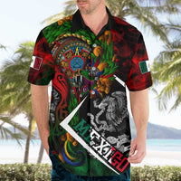 Mexico Quetzalcoatl Aztec Calendar Hawaiian Shirt Tribal Warrior Art with Eagle and Serpent