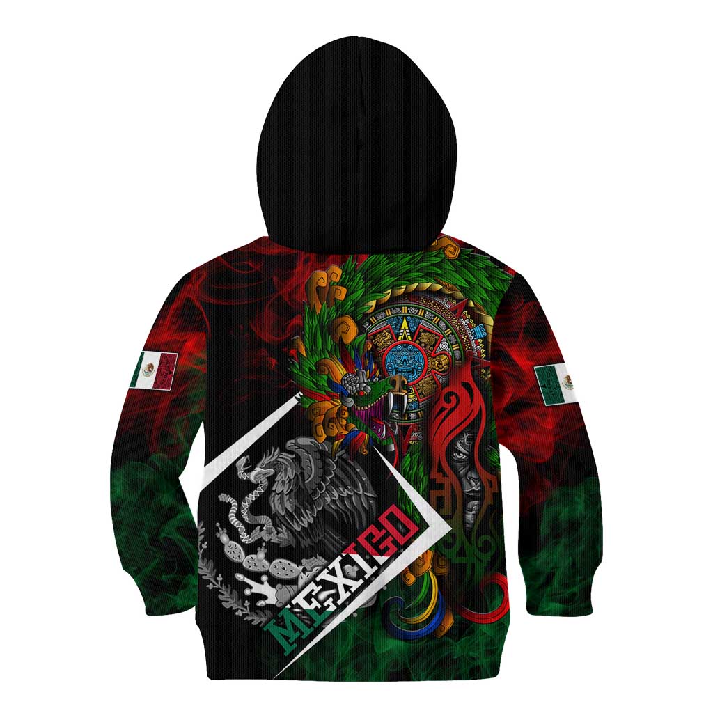 Mexico Quetzalcoatl Aztec Calendar Kid Hoodie Tribal Warrior Art with Eagle and Serpent