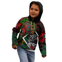 Mexico Quetzalcoatl Aztec Calendar Kid Hoodie Tribal Warrior Art with Eagle and Serpent