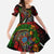 Mexico Quetzalcoatl Aztec Calendar Kid Short Sleeve Dress Tribal Warrior Art with Eagle and Serpent