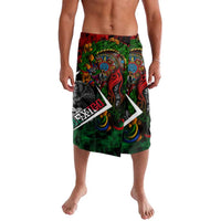 Mexico Quetzalcoatl Aztec Calendar Lavalava Tribal Warrior Art with Eagle and Serpent