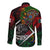 Mexico Quetzalcoatl Aztec Calendar Long Sleeve Button Shirt Tribal Warrior Art with Eagle and Serpent