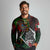 Mexico Quetzalcoatl Aztec Calendar Long Sleeve Polo Shirt Tribal Warrior Art with Eagle and Serpent