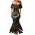 Mexico Quetzalcoatl Aztec Calendar Mermaid Dress Tribal Warrior Art with Eagle and Serpent