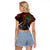 Mexico Quetzalcoatl Aztec Calendar Raglan Cropped T Shirt Tribal Warrior Art with Eagle and Serpent