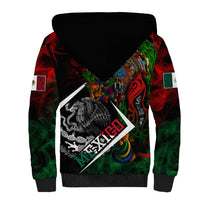 Mexico Quetzalcoatl Aztec Calendar Sherpa Hoodie Tribal Warrior Art with Eagle and Serpent