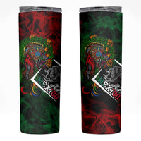 Mexico Quetzalcoatl Aztec Calendar Skinny Tumbler Tribal Warrior Art with Eagle and Serpent