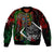 Mexico Quetzalcoatl Aztec Calendar Sleeve Zip Bomber Jacket Tribal Warrior Art with Eagle and Serpent