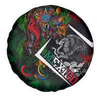 Mexico Quetzalcoatl Aztec Calendar Spare Tire Cover Tribal Warrior Art with Eagle and Serpent