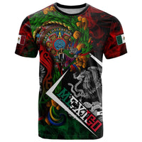 Mexico Quetzalcoatl Aztec Calendar T Shirt Tribal Warrior Art with Eagle and Serpent