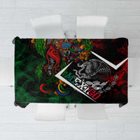 Mexico Quetzalcoatl Aztec Calendar Tablecloth Tribal Warrior Art with Eagle and Serpent