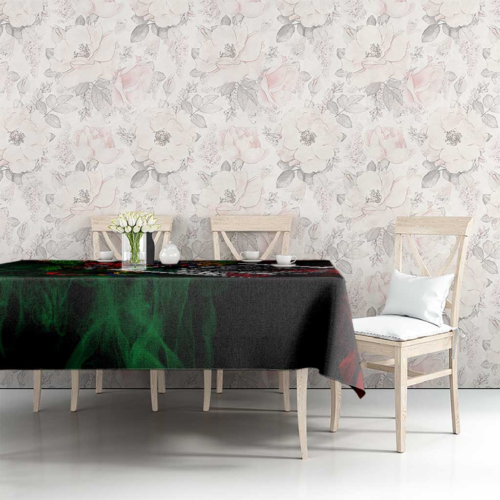 Mexico Quetzalcoatl Aztec Calendar Tablecloth Tribal Warrior Art with Eagle and Serpent