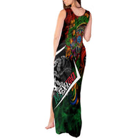 Mexico Quetzalcoatl Aztec Calendar Tank Maxi Dress Tribal Warrior Art with Eagle and Serpent