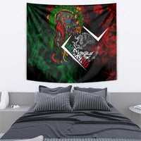 Mexico Quetzalcoatl Aztec Calendar Tapestry Tribal Warrior Art with Eagle and Serpent
