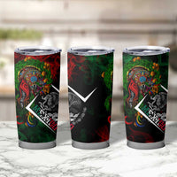 Mexico Quetzalcoatl Aztec Calendar Tumbler Cup Tribal Warrior Art with Eagle and Serpent