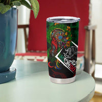 Mexico Quetzalcoatl Aztec Calendar Tumbler Cup Tribal Warrior Art with Eagle and Serpent
