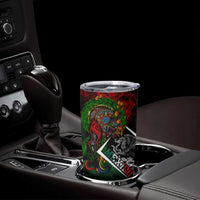 Mexico Quetzalcoatl Aztec Calendar Tumbler Cup Tribal Warrior Art with Eagle and Serpent