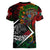 Mexico Quetzalcoatl Aztec Calendar Women V-Neck T-Shirt Tribal Warrior Art with Eagle and Serpent