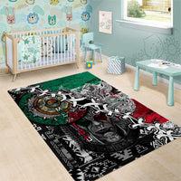 Aztec Warrior Mexican Area Rug Aztec Calendar Coat of Arms
