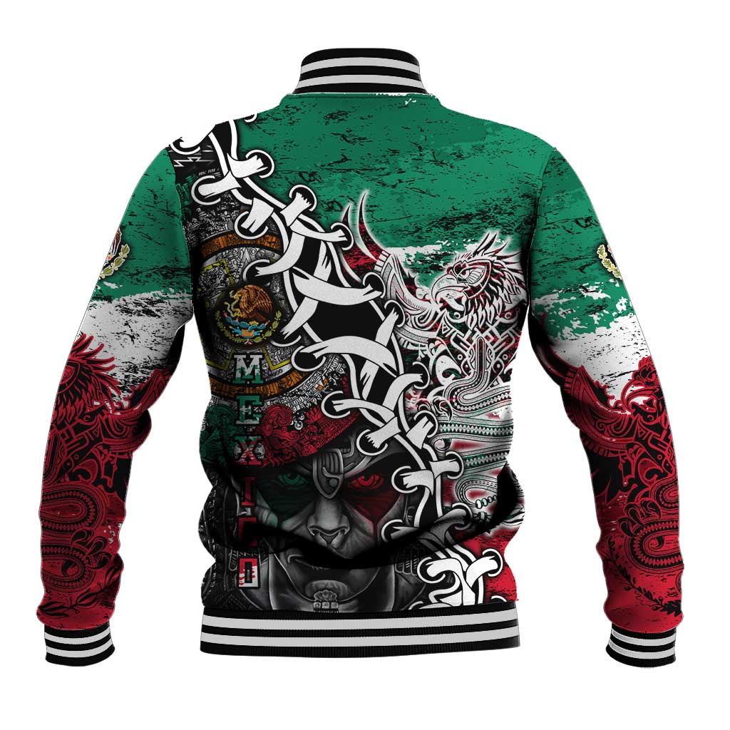 Aztec Warrior Mexican Baseball Jacket Aztec Calendar Coat of Arms