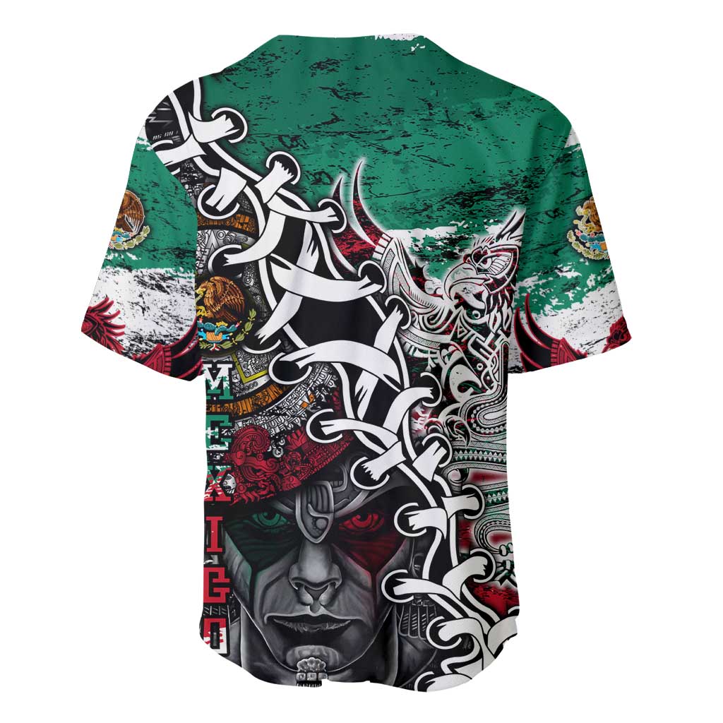 Aztec Warrior Mexican Baseball Jersey Aztec Calendar Coat of Arms