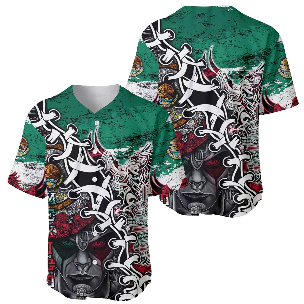Aztec Warrior Mexican Baseball Jersey Aztec Calendar Coat of Arms