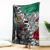 Aztec Warrior Mexican Blanket Aztec Calendar Coat of Arms