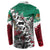 Aztec Warrior Mexican Button Sweatshirt Aztec Calendar Coat of Arms