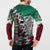 Aztec Warrior Mexican Button Sweatshirt Aztec Calendar Coat of Arms