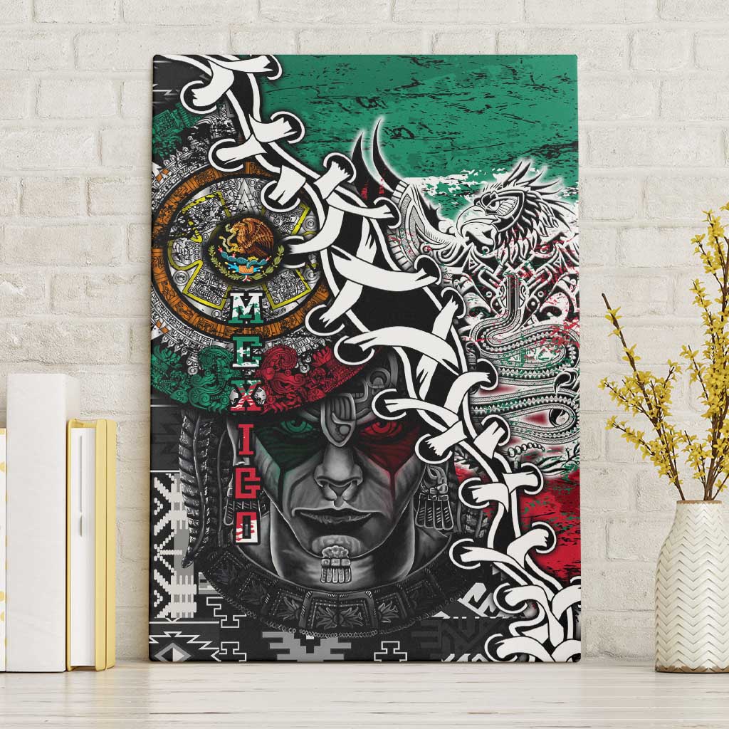 Aztec Warrior Mexican Canvas Wall Art Aztec Calendar Coat of Arms