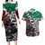 Aztec Warrior Mexican Couples Matching Long Sleeve Bodycon Dress and Hawaiian Shirt Aztec Calendar Coat of Arms