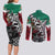 Aztec Warrior Mexican Couples Matching Long Sleeve Bodycon Dress and Long Sleeve Button Shirt Aztec Calendar Coat of Arms